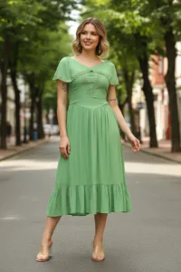 Women’s Winifred Cottagecore Dress Green