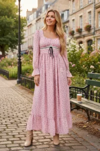 Women’s Meadowlark Cottagecore Dress Flamingo