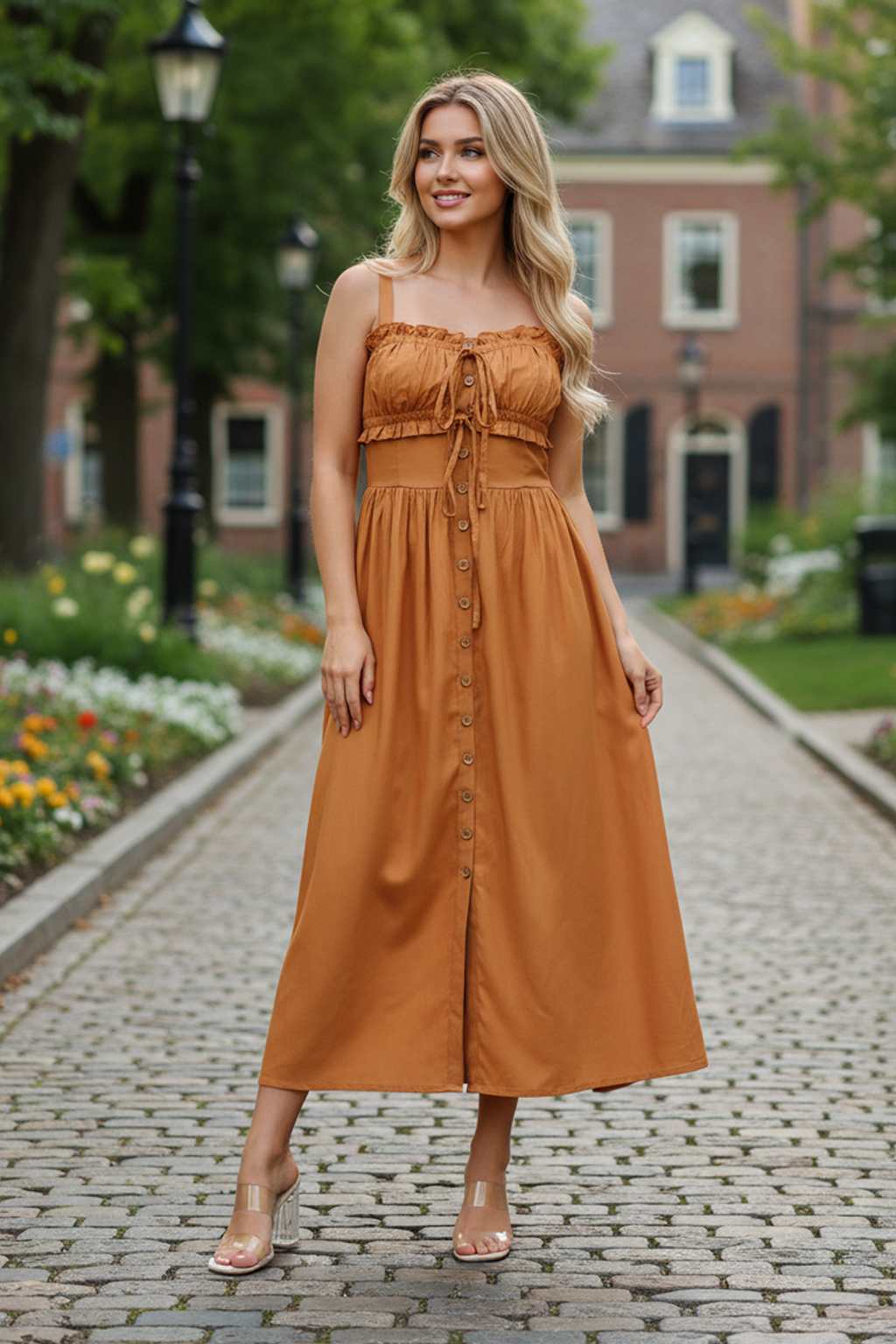 Women's Seraphina Cottagecore Dress Dull Gold | TudorDressing Women's Seraphina Cottagecore Dress Dull Gold | TudorDressing