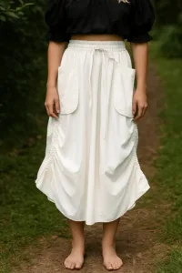Desert Nomad Boho Medieval Skirt – Off White