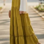 Enchanted Twilight Medieval Skirt – Gold with Deep Hood for Reenactment