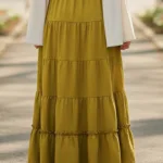 Enchanted Twilight Medieval Skirt – Gold with Deep Hood for Reenactment