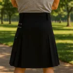 Traditional Scottish Utility Kilt with Cargo Pockets Black with Deep Hood for Reenactment