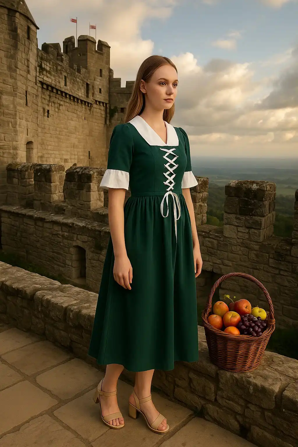 long green shirt dress Green Polyester Shirt Dress | Long Sleeve Midi main image 0