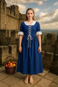 Women’s Steampunk Elise Dress – Royal Blue