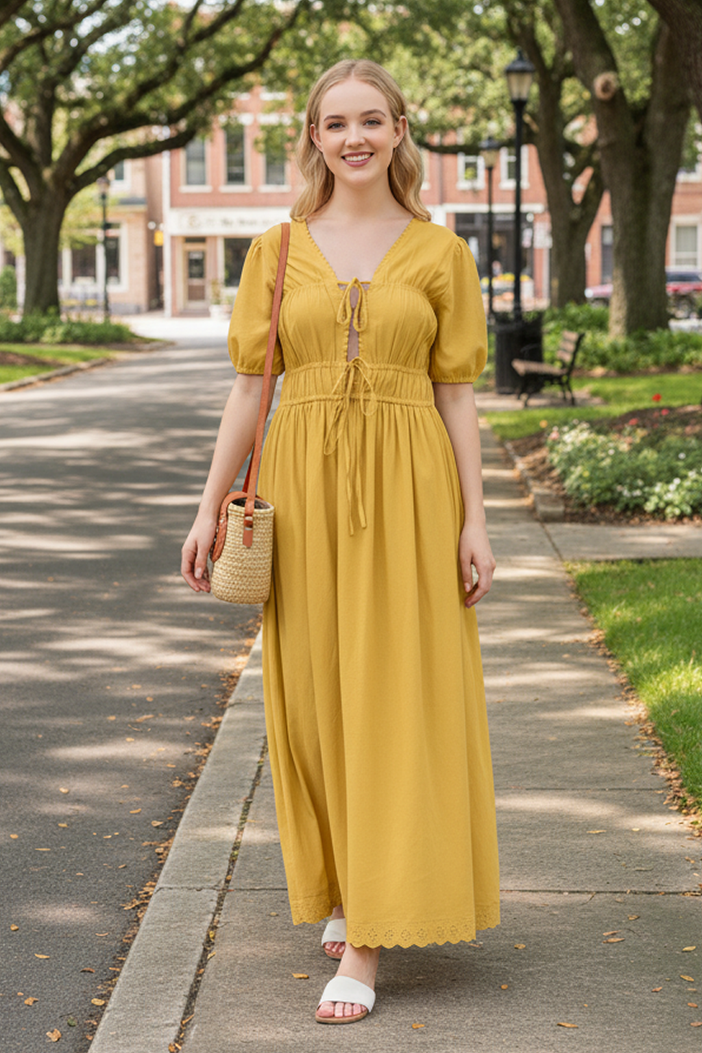 Women's Wildflower Reverie Dress Goldenrod Yellow | TudorDressing