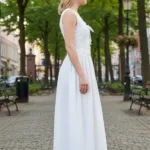Women’s Twilight Bloom Dress White with Deep Hood for Reenactment