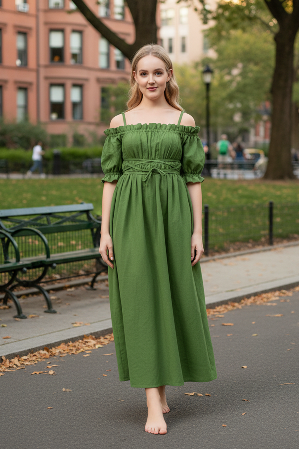 Women's Rosemary Rapture Dress Army Green | TudorDressing