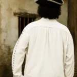 Metal Loop Country Pirate Shirt Off-White with Deep Hood for Reenactment