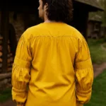 Redbeard Pirate Shirt Gold with Deep Hood for Reenactment