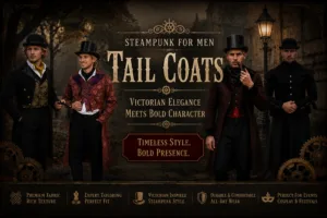 Steampunk Tail Coat Collection for Men by Tudor Dressing